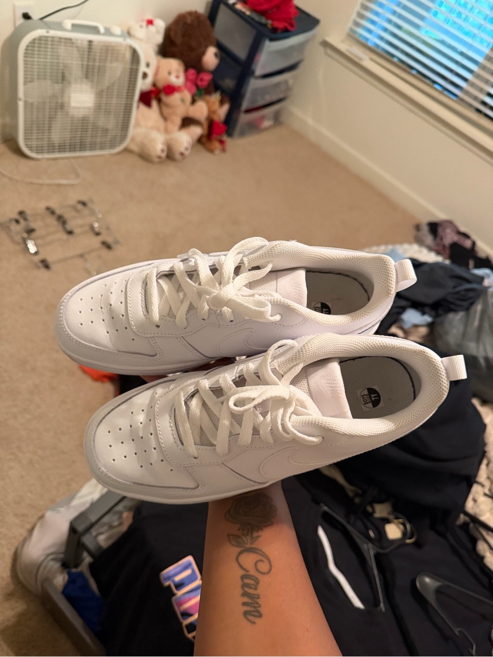 Kids White Lace-Up Sneakers